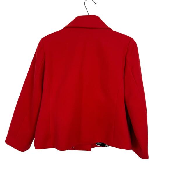 Chico's Women Red Swing Jacket Size 0 (US 4/6) Smooth Plush Retro Preppy Classic - Picture 3 of 7